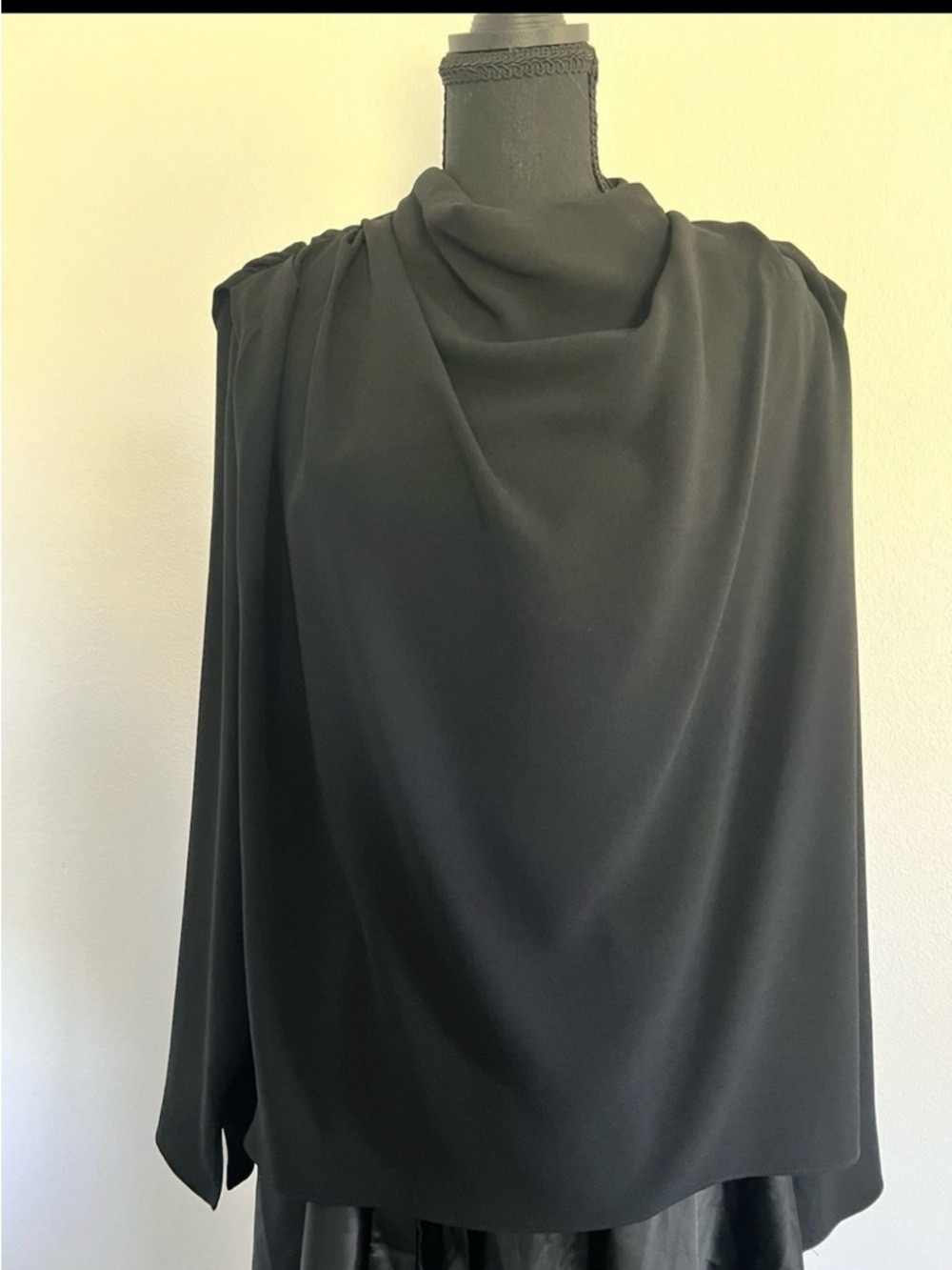 Zara Black Draped Capelet Top